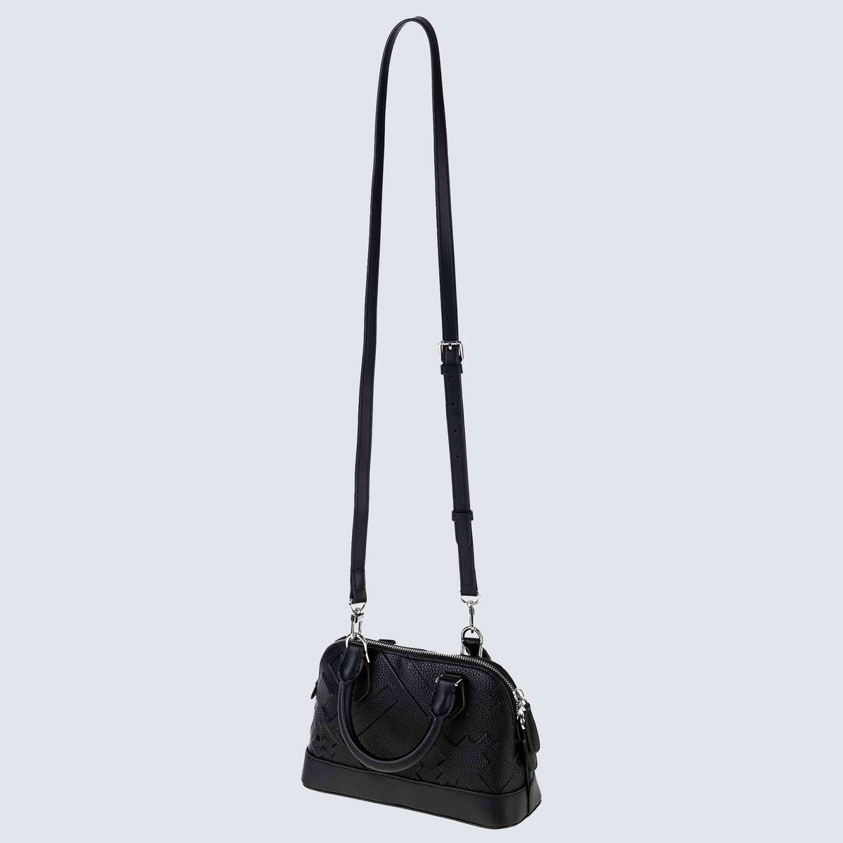 BOLSO CON CÚPULA EN RELIEVE - NEGRO